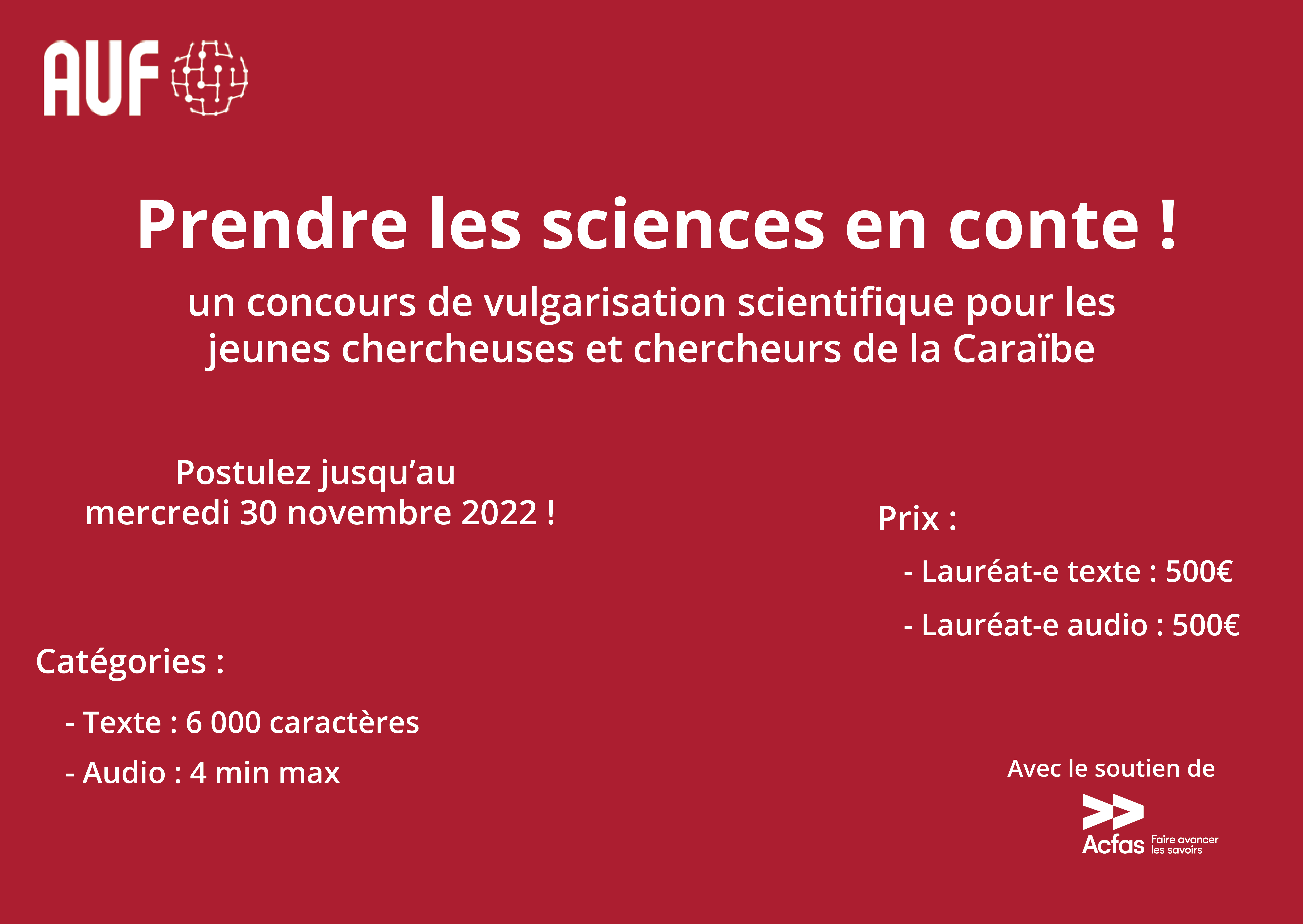 [AUF] Concours de vulgarisation Novembre 2022